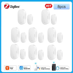 Tuya-Zigbee Door Sensor, Detector de porta aberta e fechada, Home Alarme, Proteção de segurança, Smart Life Control, Need Zigbee Hub, Trabalho