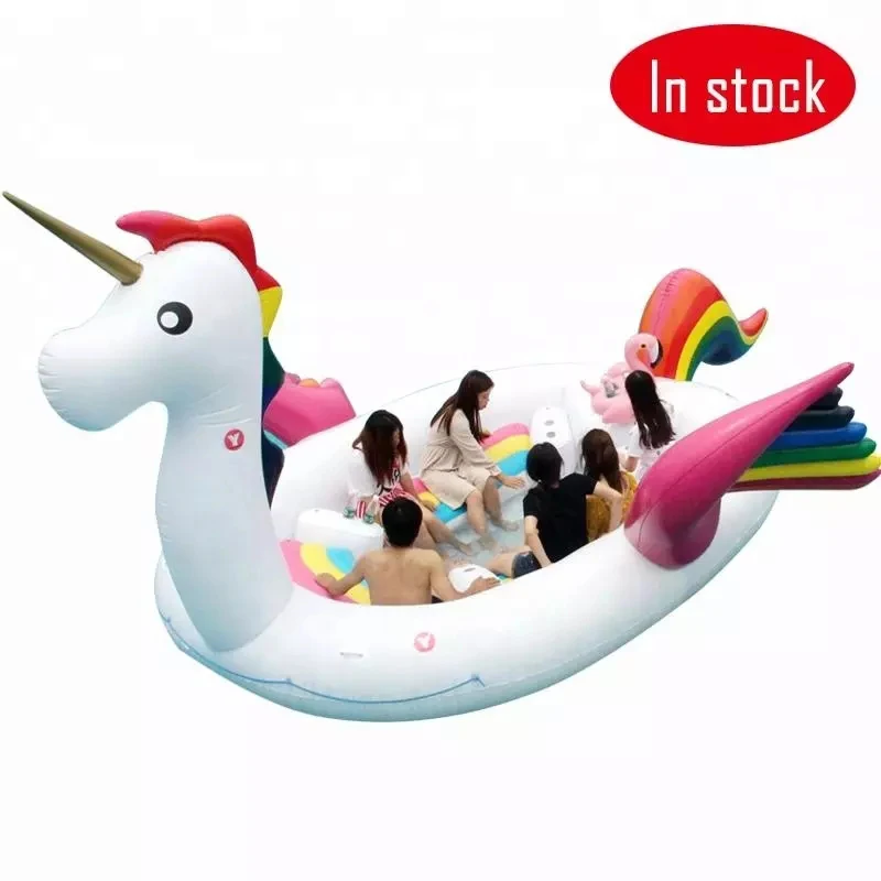 Large Inflatable Flamingo/Unicorn/Swan Float 6-Person Sea Water Party Float