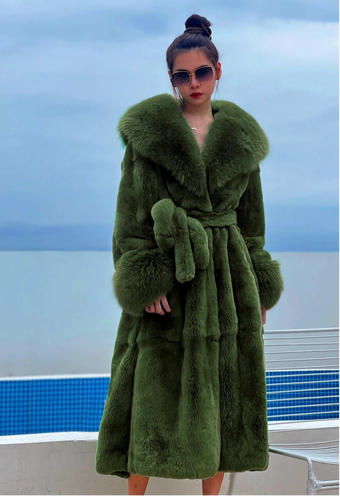 Women's Parker Winter Fur Warm Large Size Solid Color Fur & Faux Fur Women New Casual Long Sleeve Temperament Women Fur Coat Y72