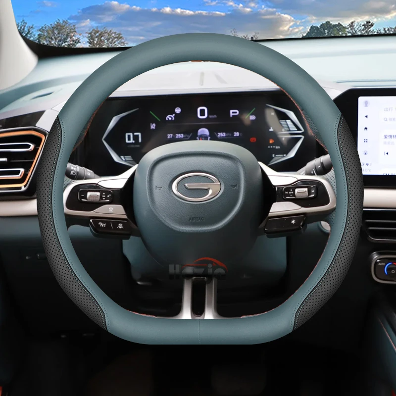 D type Leather Car Steering Wheel Cover for GAC GS3 Emzoom Empow Emkoo S7 Interior Accessories 2025
