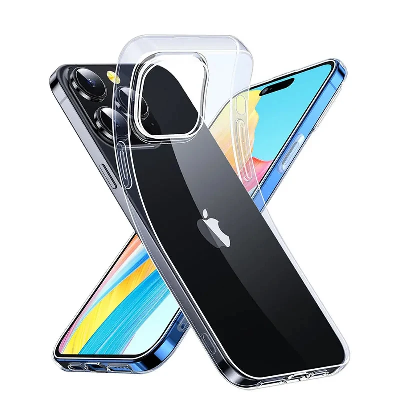 جرابات هاتف شفافة للصدمات لـ iPhone ، غطاء حافظة سيليكون ، iPhone 15 ، 16 ، 14 ، 13 ، 12 ، 11 Pro Max ، Mini ، XS ، X ، XR ، 8 ، 7 ، 6 Plus ، SE من من من