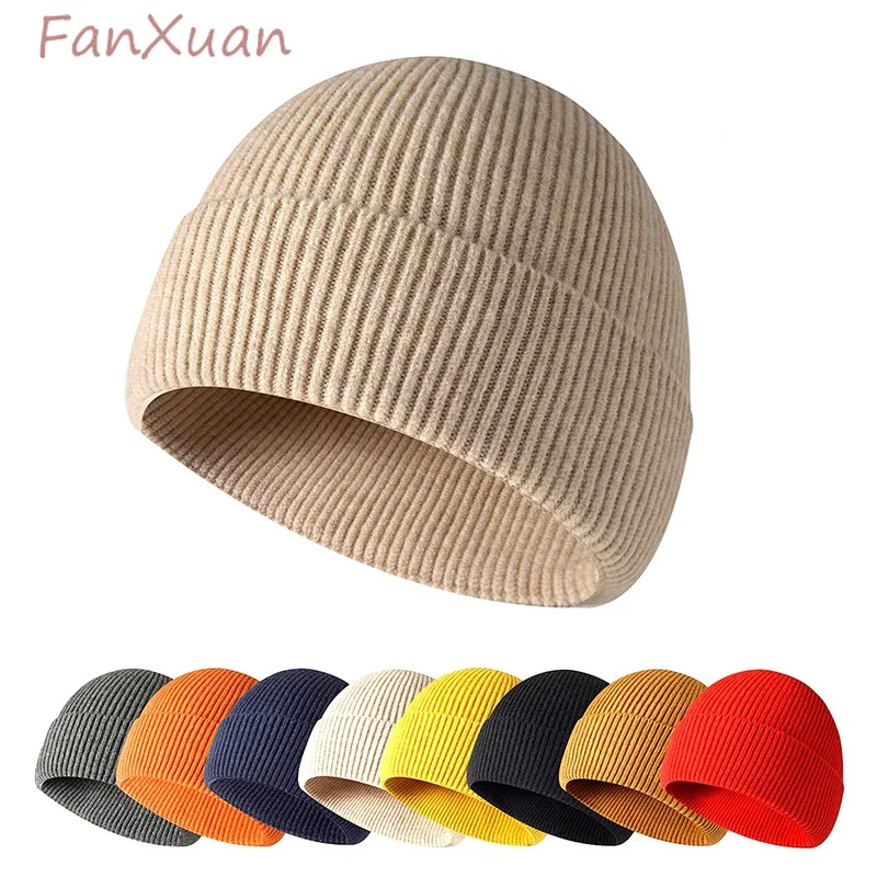 Classic Knit Winter Hats for Men Women Bonnets Solid Color Seamless Soft Outdoor Beanies for Men Skullies Winter Cap Unisex