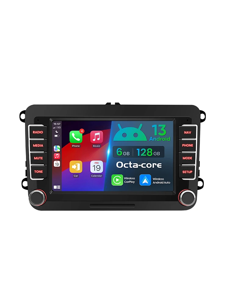 Junsun 7 "Draadloze Carplay Android Auto Radio voor VW Passat B6 B7 T5 Tiguan Touran GOLF 6 POLO Stereo GPS Multimedia Speler - afbeelding 2