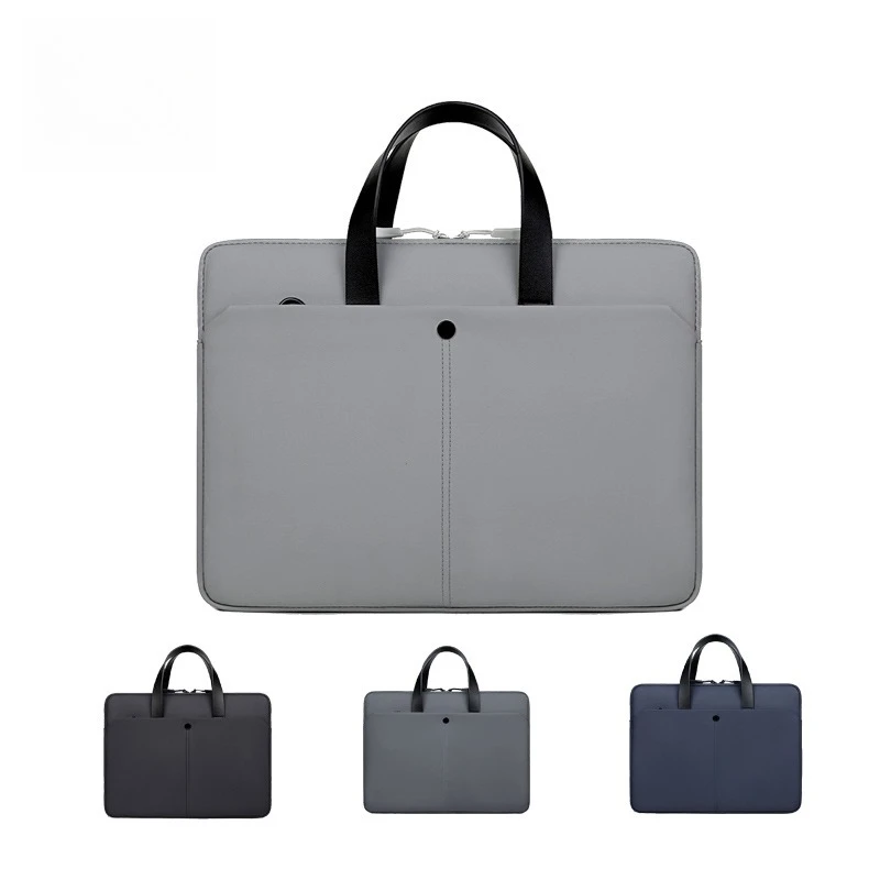 

Water-Resistant Coated Leather Laptop Handbag Outdoor Travel Tote Bag for Notebook Lightweight Durable Computer Carrying Handbag