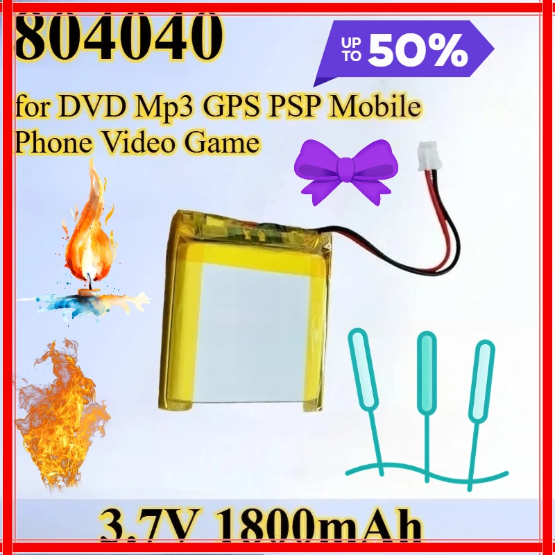 

New 1800mAh 3.7V 804040 General-purpose Li-Polymer Rechargeable Battery for DVD Mp3 GPS PSP Mobile Phone Video Game