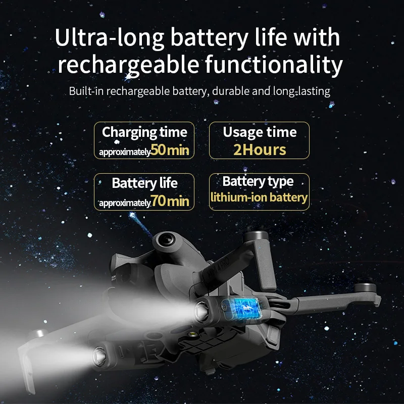 Rechargeable Searchlight for DJI Mini 4/5 Pro Drone Accessory Searchlight LED Night Flight Signal Light Flashlight Dual Light