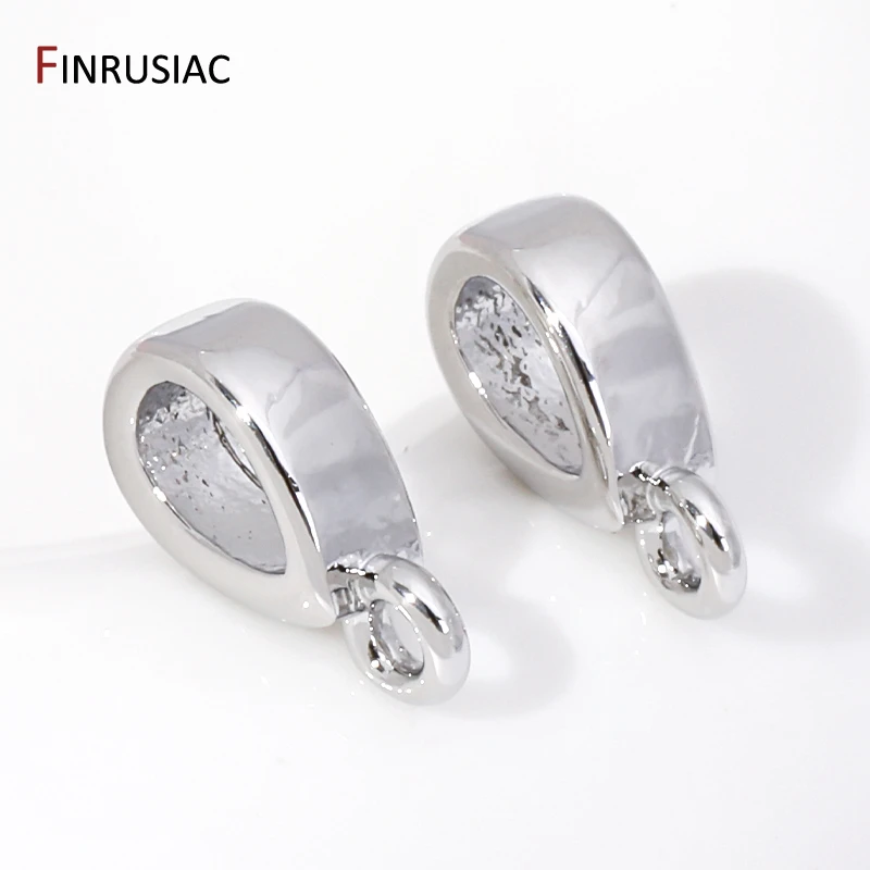 Wholesale 18K Gold Plated Brass Spacer Beads Oval Pendant Charms Connector Bail For DIY Jewelry Making Accessories