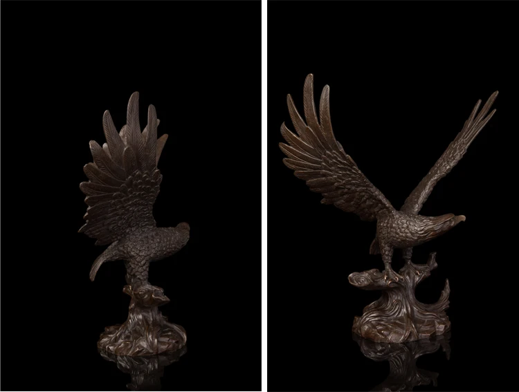 TOP COOL Business gift -36CM Home office efficacious fortune Mascot Money Drawing Eagle vulture lanneret Bronze art statue