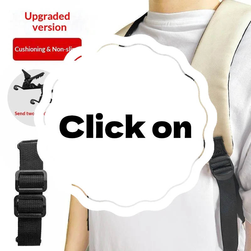 Non Slip Backpack Shoulder Strap Decompression Nylon Adjustable Quick Release Chest Harness Buckle Clip