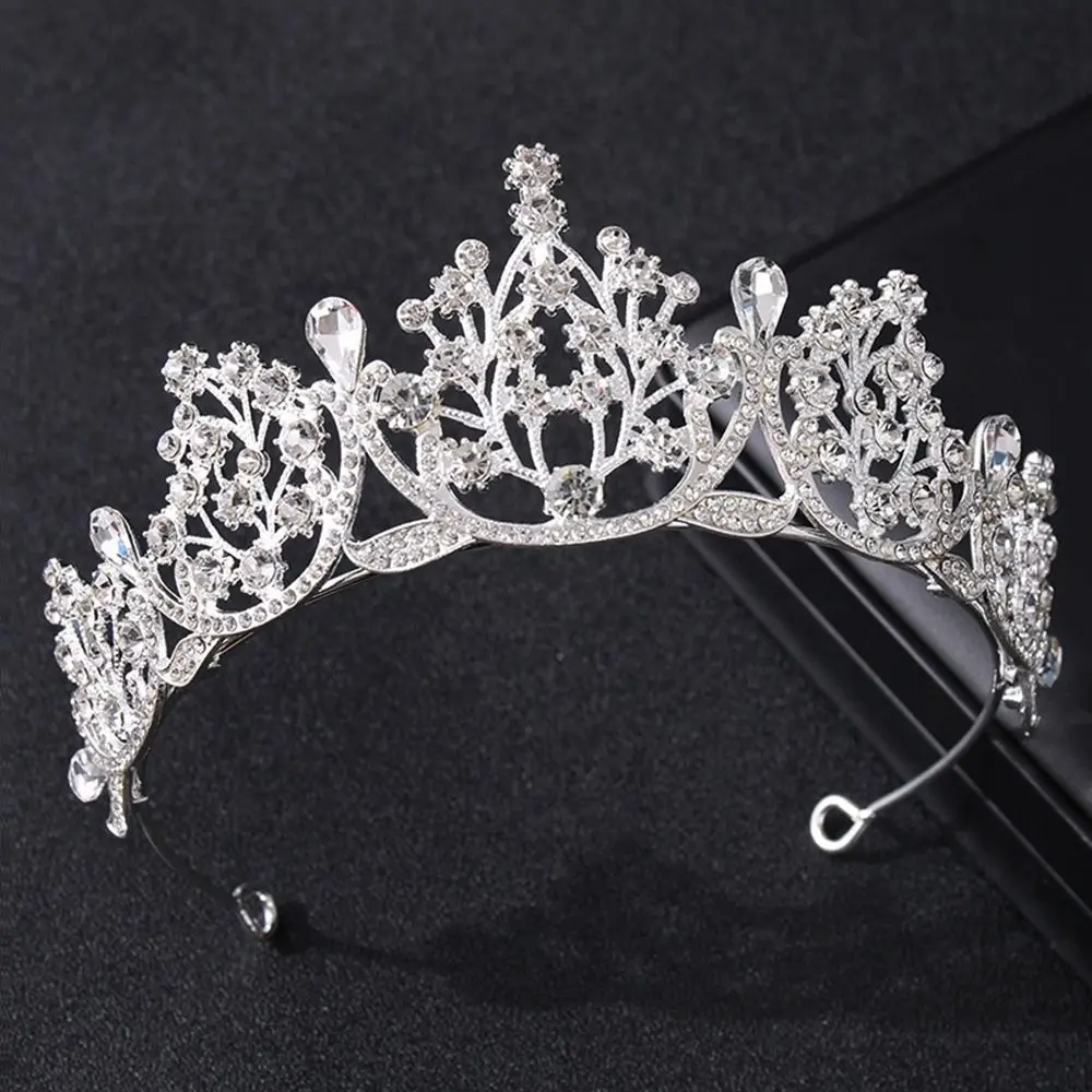 Adornos para el cabello de cristal para novia, joyería de boda, accesorios para el cabello, Aro para el cabello de diamantes de imitación, Tiaras de cristal de princesa, peine para el cabello