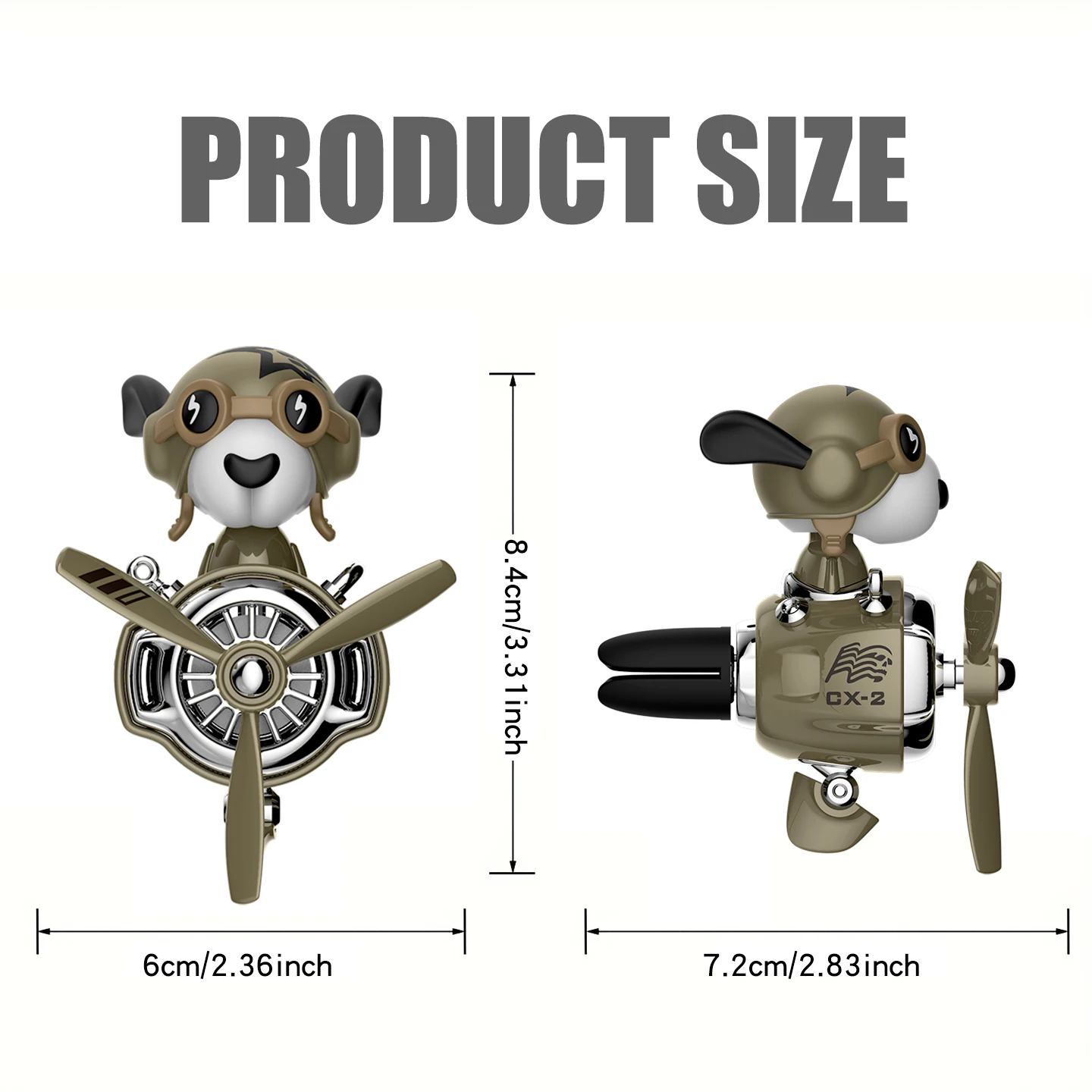 Cool hound dog bobble head shaking rotate plane pilot car air freshener vent accessories decorations ornament fragrance diffuser - view 5