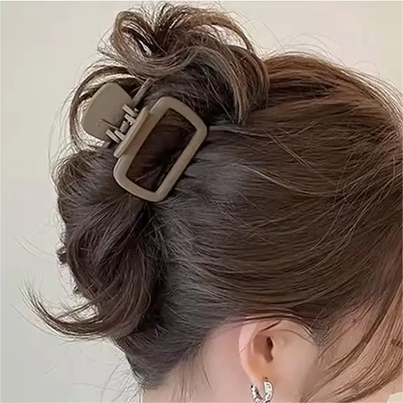 2pcs Women's Square Lightweight Hair Claw Clip Fashionable Elegant Hair Accessory Clip Suitable Hair Styling Makeup