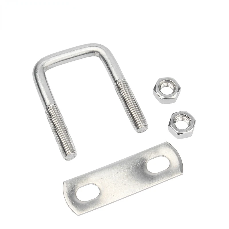 M6 M8 M10 304 Stainless Steel Square Clamp U-bolt Right Angle Screw Clamp U-clamp Square Clamp Right Angle U-bolt