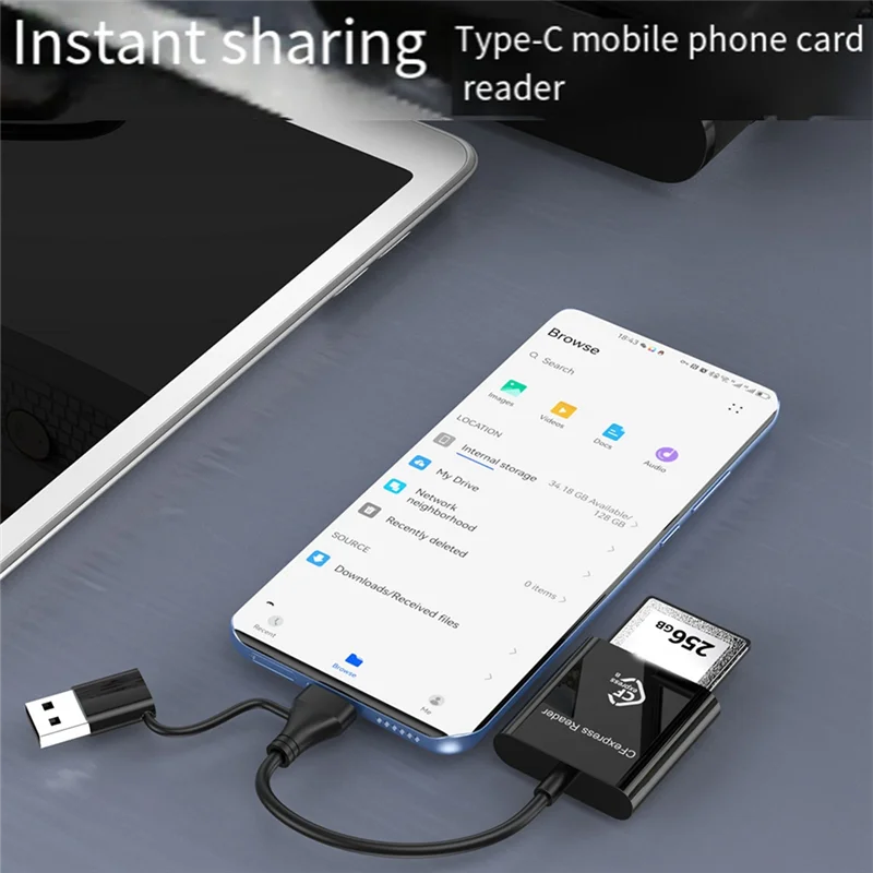 

AA08-10Gbps Cfexpress Type B Card Reader Writer USB3.2 Gen2 USB-C Cfe Card Reader For Android Win XP/Vista/7/8/8.1/10/11 OS