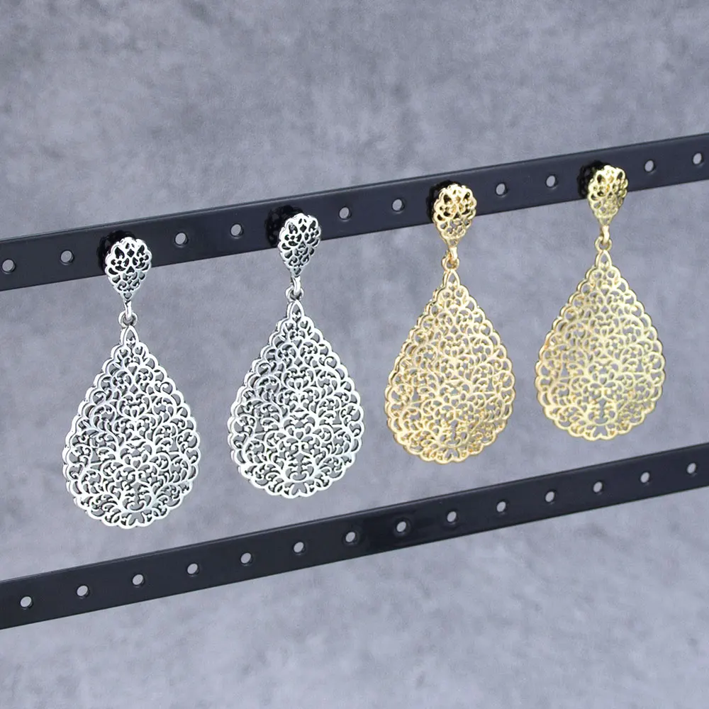 Pendiente de gota de agua para mujer, arete árabe, Color dorado