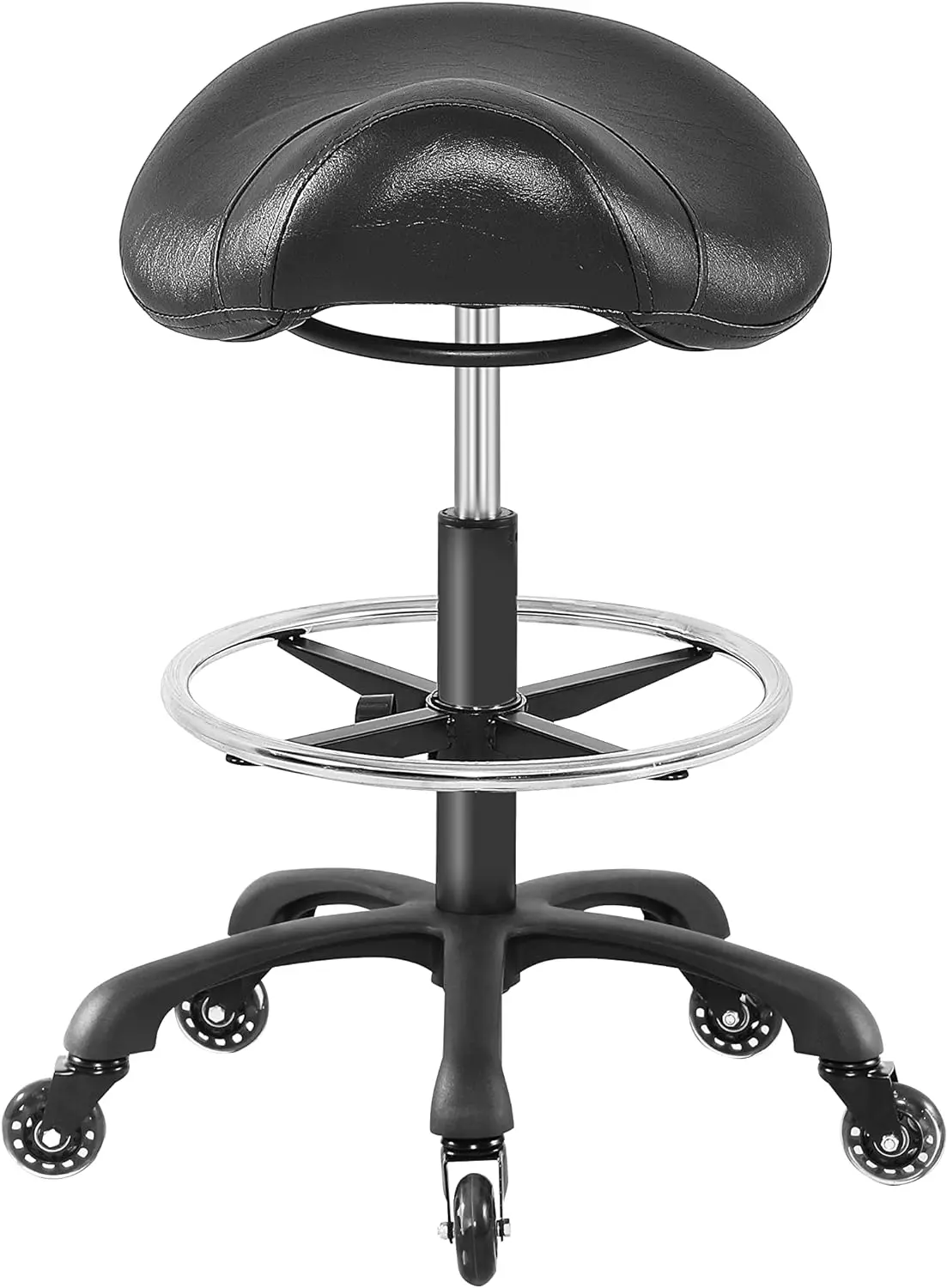 

Saddle Stool Rolling Chair for Drafting Lab Clinic Dentist Salon Massage Office and Home Kitchen