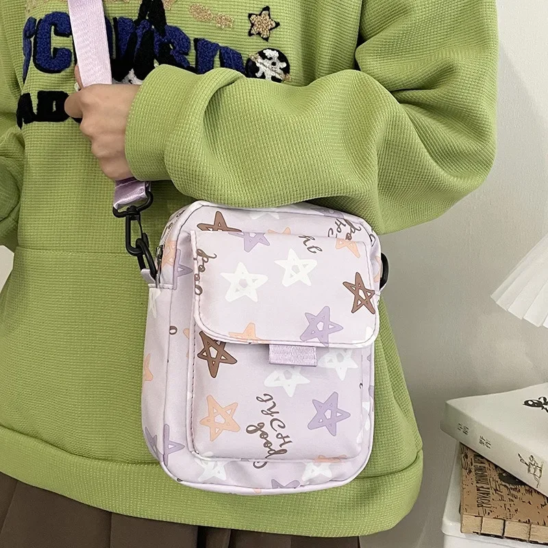 Borsa a tracolla con stampa Cutie per ragazze della scuola, borsa a tracolla impermeabile in Nylon, portatile per viaggiare, pratica tasca per