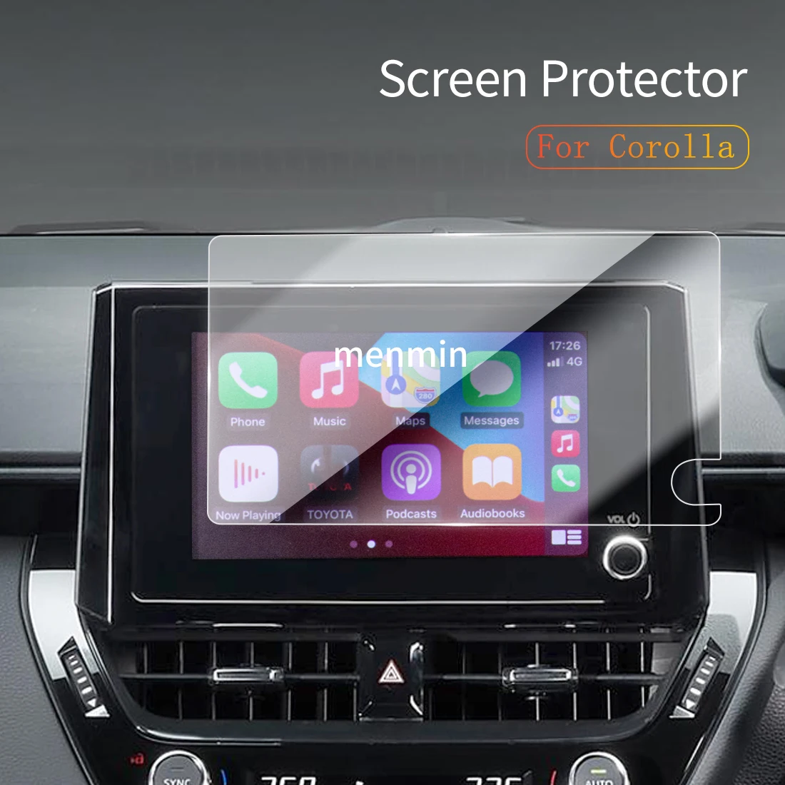 

Автомобильные наклейки Dash Carplay, зеркало, защитная пленка для экрана, дисплей, закаленное стекло, защитная пленка для автомобиля 25 TOYOTA Corolla RHD