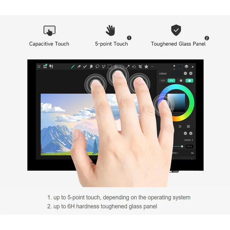 Imagem -05 - Raspberry pi Dsi Tela de Toque Capacitivo Tela Ips Mipi Lcd c 1024x600 5