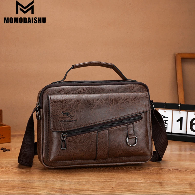 New Men PU Crossbody Shoulder Messenger Bags Man Cross Body Bag Casual Multi Function Portable Male Bags Business Bags For Men