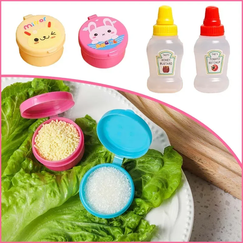 Mini Sauce Bottle Portable Ketcheup Squeeze Bottles Refillable Salad Dressing Container Seasoning Storage Box For Lunch Box