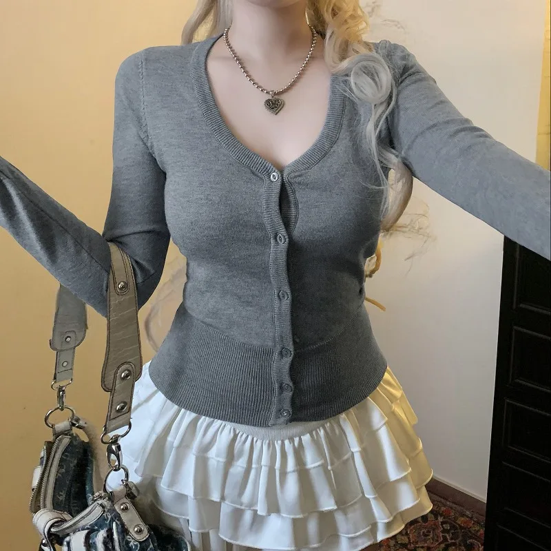 

Tuularose Women Spring Autumn Cardigan Fashion Solid Single-Breasted Patchwork Slim Sweaters Casual Commuter 2026 Female Jumpers