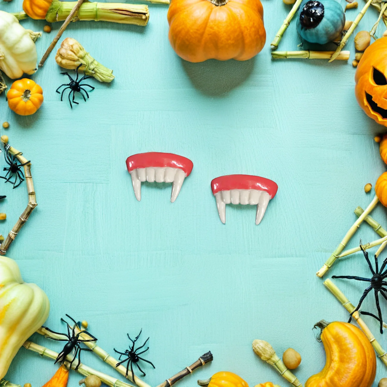 4Pcs Horror Fake Vampire Teeth Caps Realistic Halloween Cosplay Fangs Scary Gothic Costume Accessories for Adults Kids