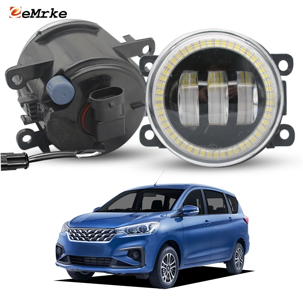 Led Ring Fog Lights Assembly For Toyota Rumion 2021 2022 2023, Suzuki Ertiga NC_ 2012-2022 Angel Eyes DRL & Easy Installation