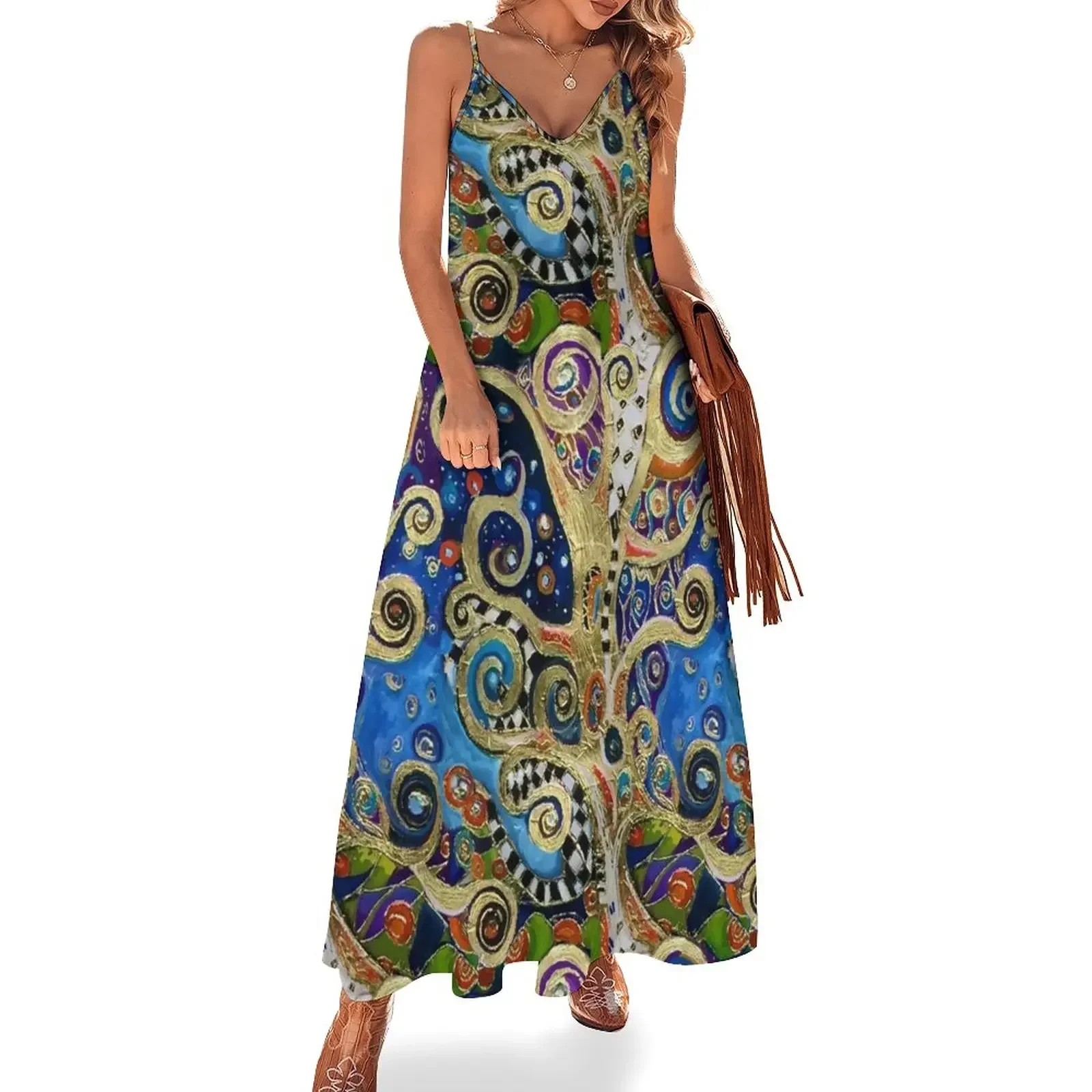 

The Changing Seasons of Klimt Sleeveless Dress Women's summer skirt dresses for official occasions dress women summer Dress