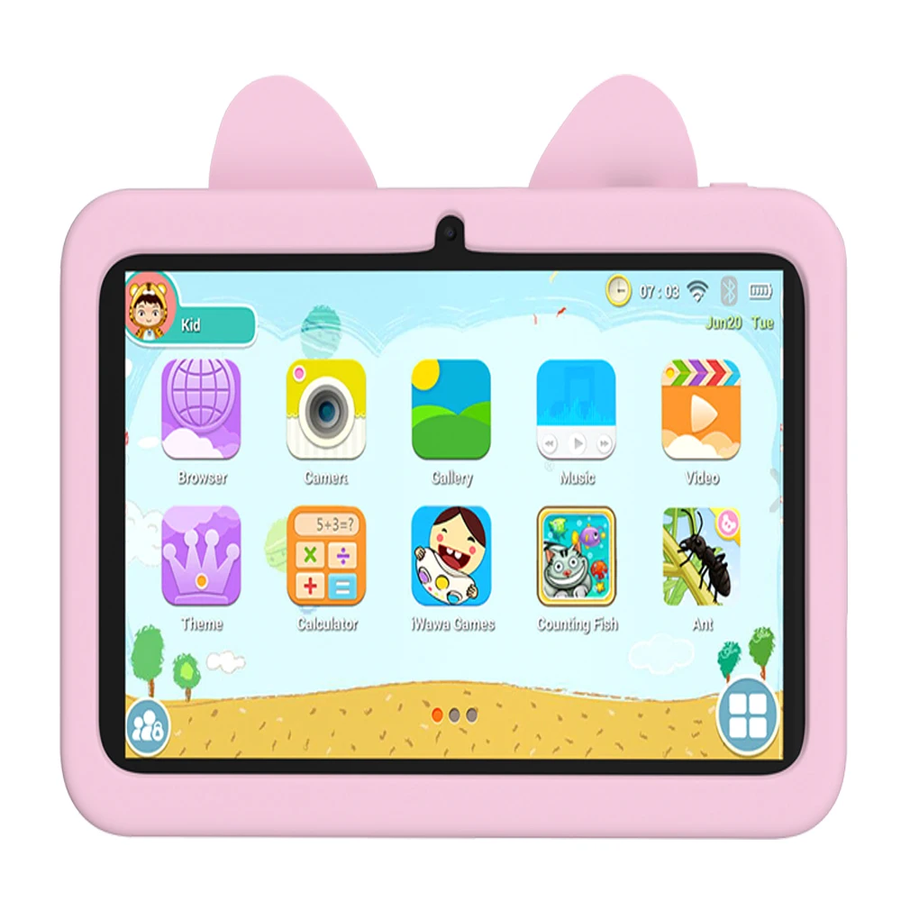 Tablet for Kids 7 Inch Android 13 Wi-Fi Bluetooth 4GB+64GB Dual Camera Educational Software 5G WiFi Tablet PC