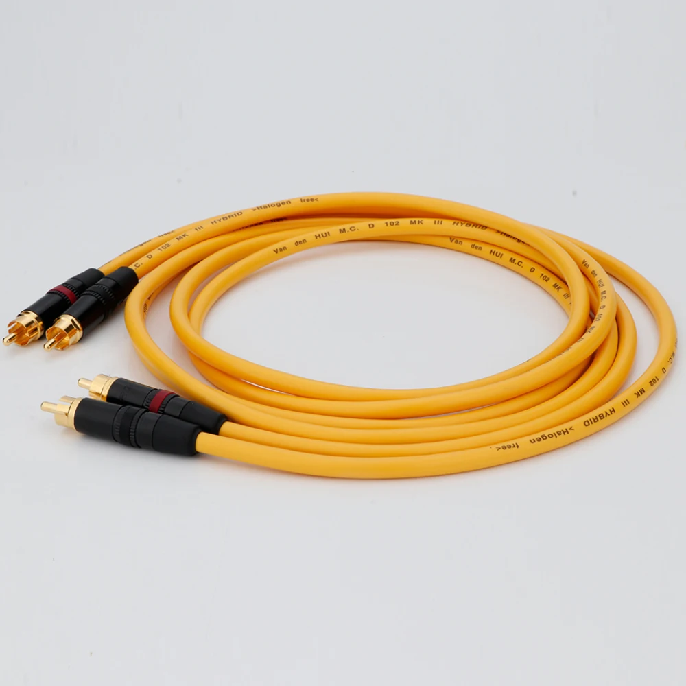 Para Van Den Hul kabel Audio RCA Audio wideo rozszerzyć pojedynczy kabel VDH RCA Interconnect Cable D-102 III HYBRID (Halogen F)