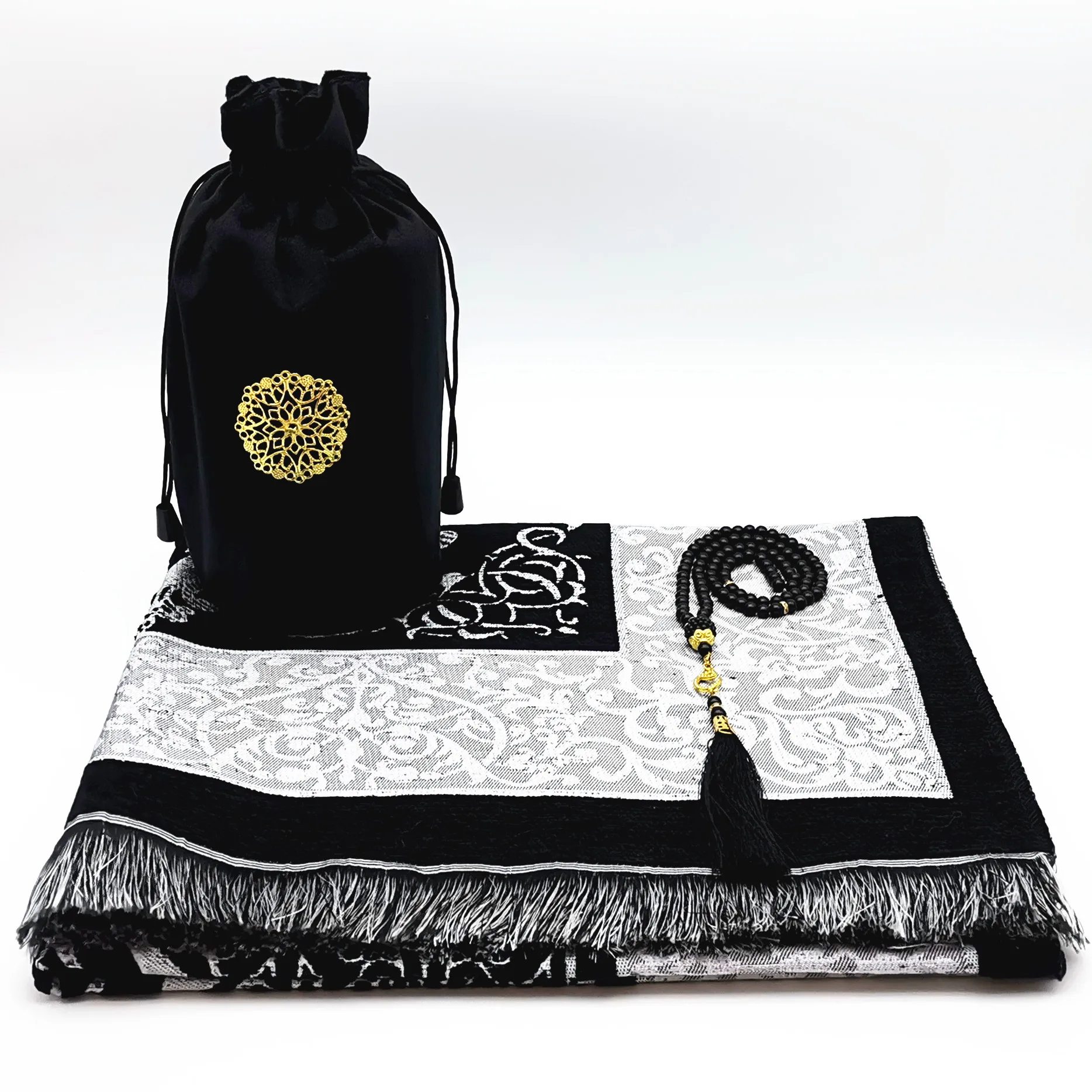 Travelling Prayer Mat Muslim Pray Rug With Tasbih and Gift Bag For Men And Women