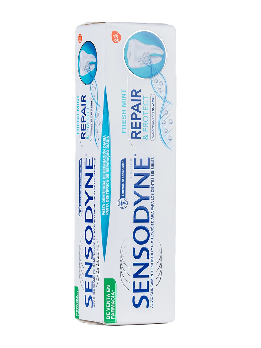 Sensodyne repair & protect fresh mint Daily repair toothpaste 75 ml-clinically tested relief and daily protection for sensitive teeth.