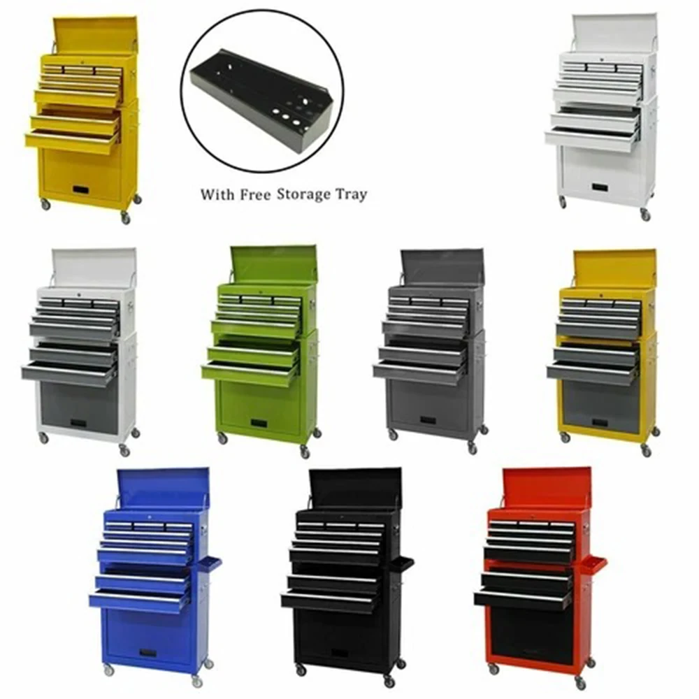 Black Tool Chest Box Large Top Cabinet Top And Roll Cab Box Ball Bearing Slides