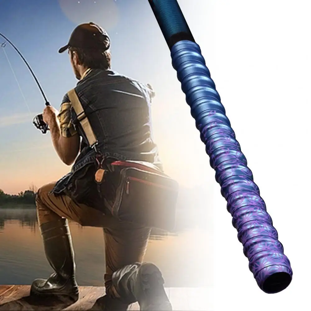 Fishing Pole Wrap  Useful Elastic Good-looking  Gradient Color Fishing Rod Grip Badminton Racket Supplies