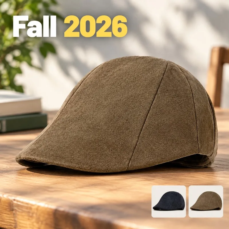Premium Suede Short Brim Newsboy Cap Solid Minimalist Versatile Literary Hat Casual Daily Stroll Dating Ladies Elegant Fashion