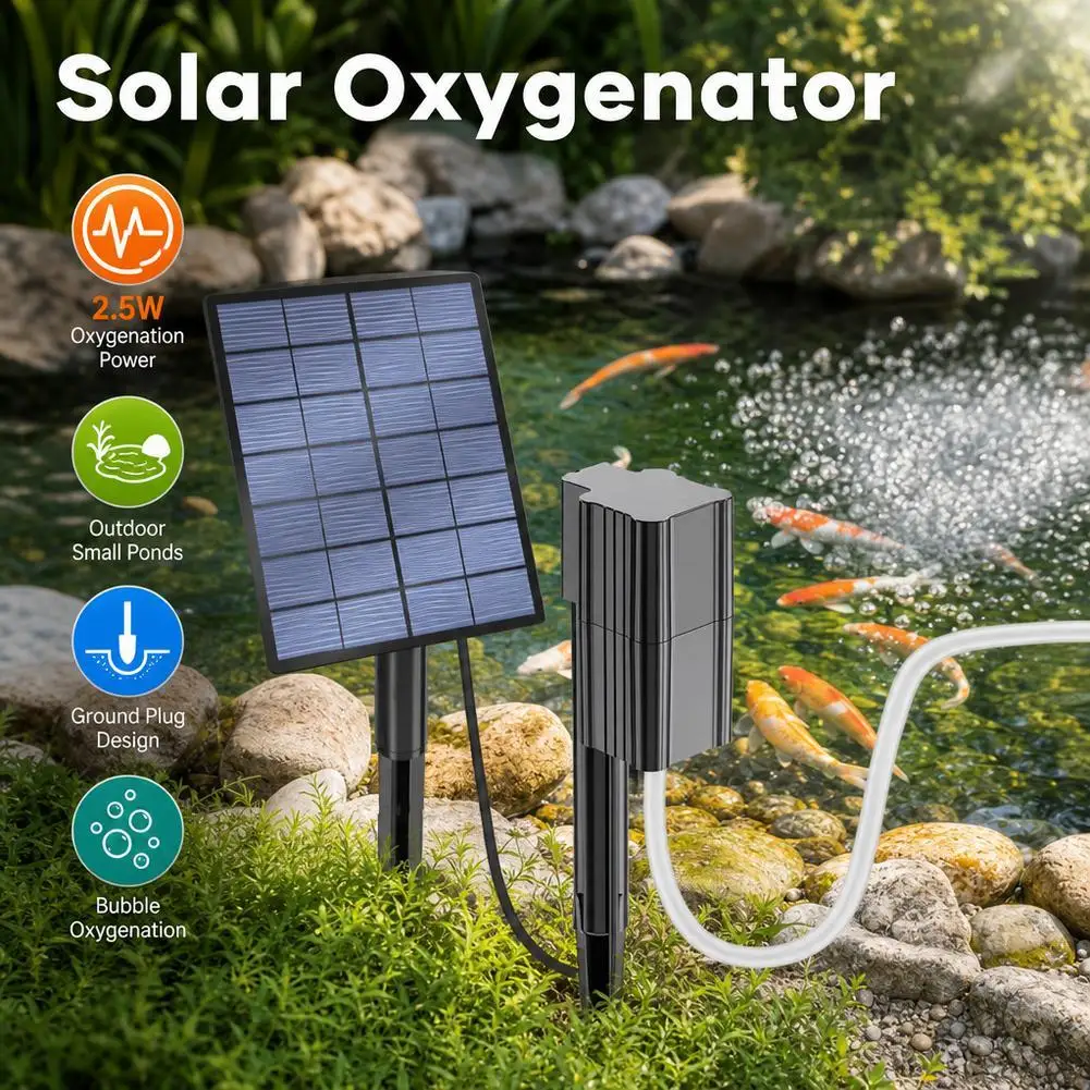 Solarbetriebener Teichbelüfter 2,5W Direktantrieb Luftbelüfter Sauerstoffpumpe für Außenfischteich Aquarium Angeln – Detail 3