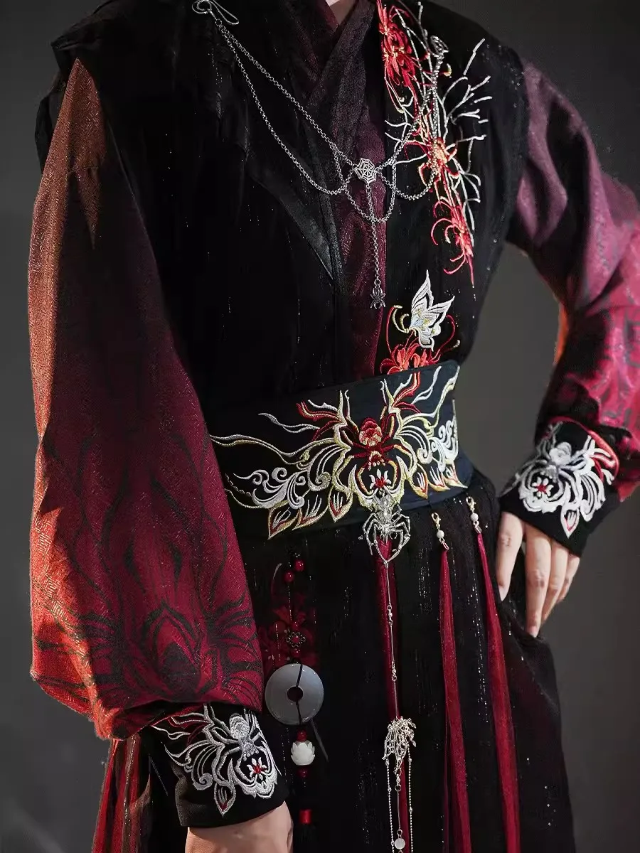 Song Dynasty Hanfu Cosplay Red Magic Lily Ancient Costume Amine Boot Martial Arts Chivalry Hanfu Role Play Halloween Carnival