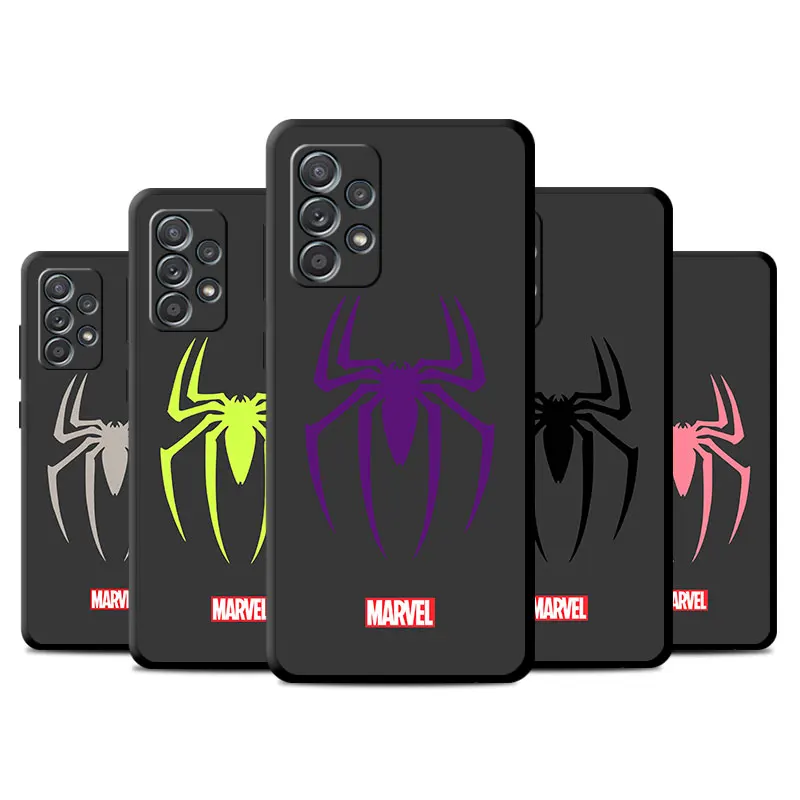 phone Cases for Samsung A55 A22 A14 5G case A12 A35 A54 A73 A70s A15 A24 4G funda Antiscratch cover Spider Man Fashion Cool Logo