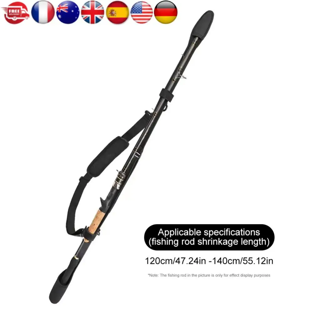 المحمولة الصيد رود حمل حزام قابل للتعديل الصيد رود حقيبة التخزين مقاومة للاهتراء السحابة التعادل الصيد الملحقات