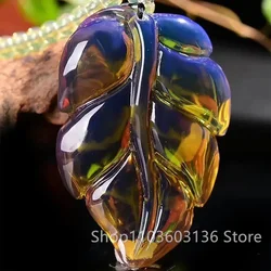 New Dominican Water Water Blue Pelp Leaves Pendant Men's Amber Wax Career Has A Sweater Chain Ethnic Necklace