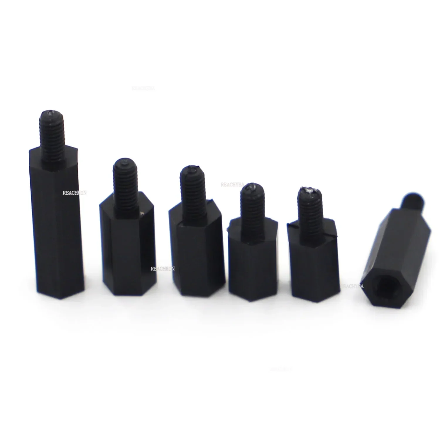 20/50pcs Nylon Male to Female Standoff M2 M2.5 M3 M4*L+6mm Black PCB Spacer Column Plastic Spacer Pillar