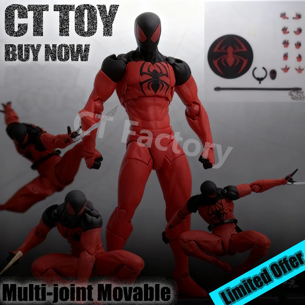 

Игрушки-паук «Человек-паук» Алый паук Kaine Parker Messtoys Черный костюм Симбиот Человек-паук Фигурка Коллекция подарков Модель игрушки