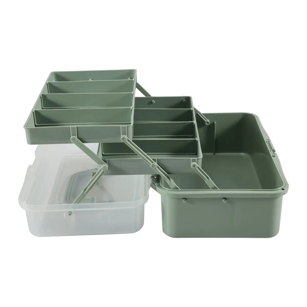 2026 NEW 3-Layer Plastic Dividing Storage Box Craft Organizer and Storage with Adjustable Spacers Portable Handled Organizer