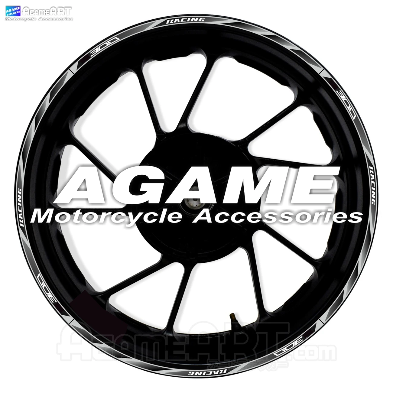 For Z300 Motorcycle Wheel Stickers Waterproof Reflective 17