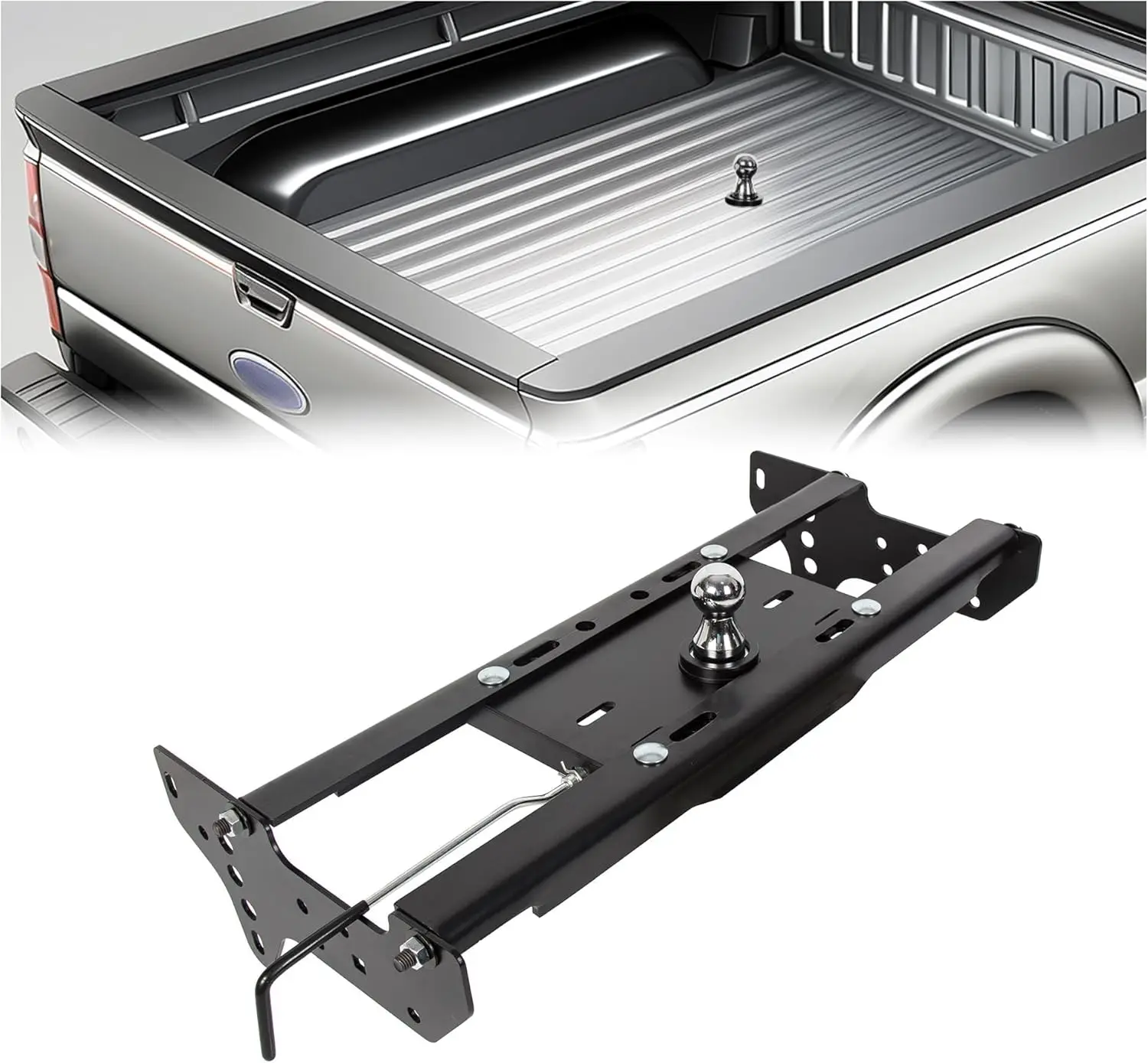 

Universal Gooseneck Trailer Hitch System Kit with 2-5/16-In. Flip Ball, 30,000 lbs Capacity for Heavy Duty Trucks