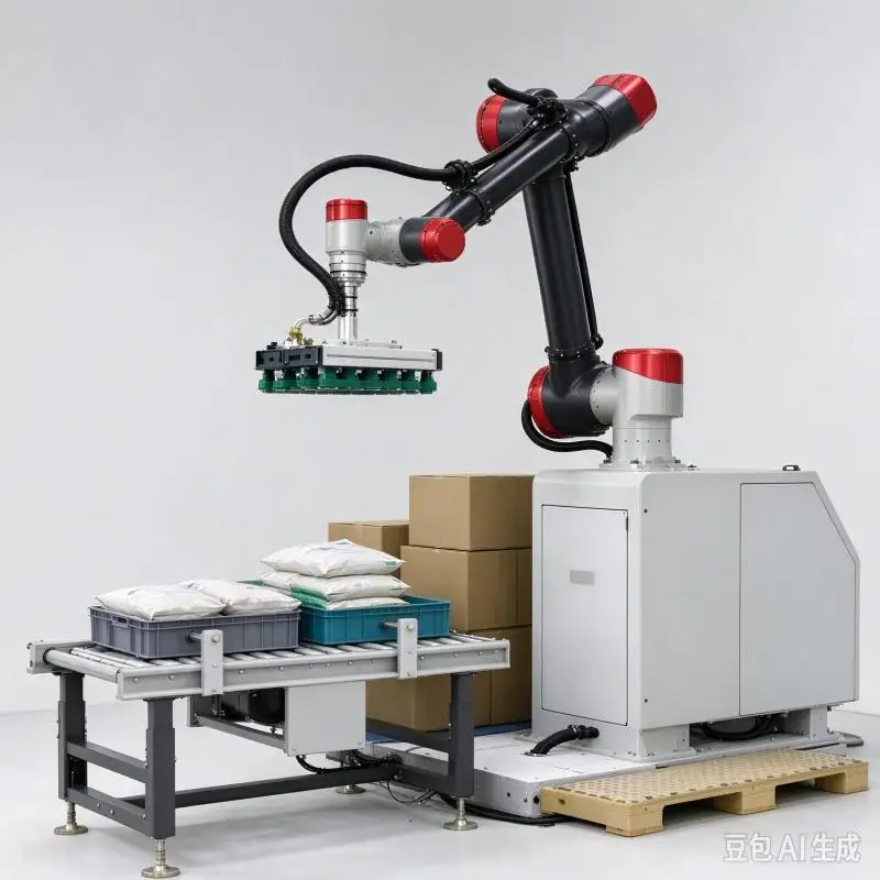Column Palletizer Automatic Column Pallet Stacker Adjustable Gripper Force For Fragile Carton Product Palletizing