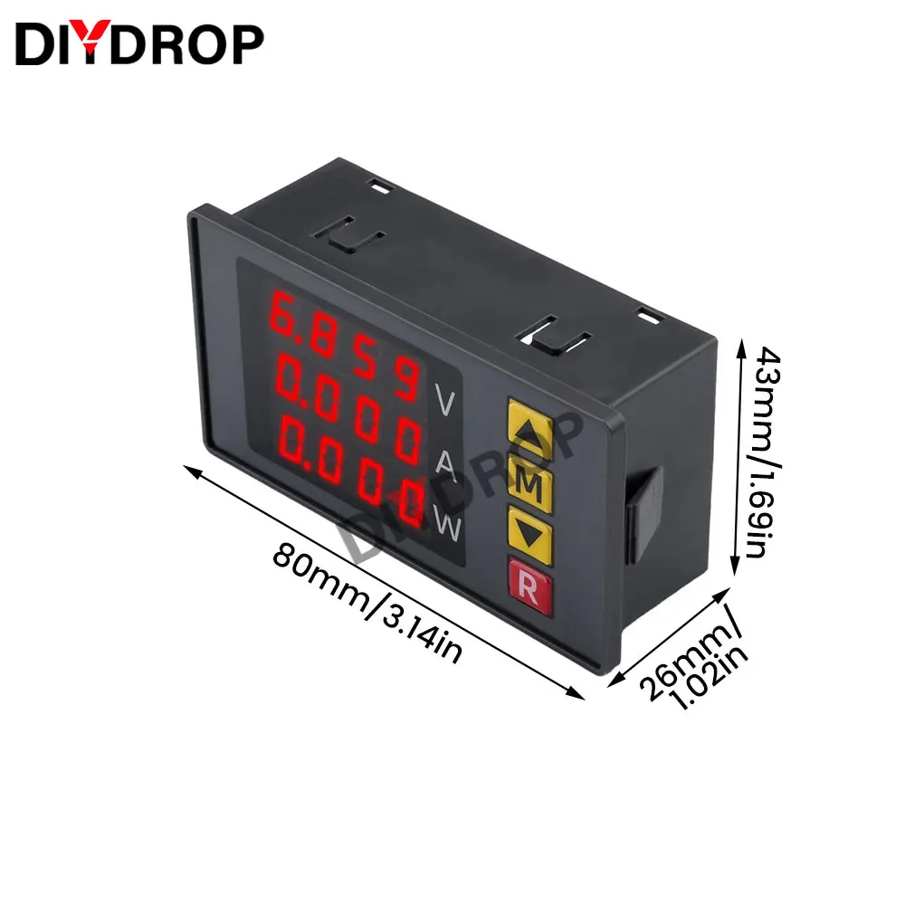 1000W DC Digital Voltmeter Ammeter Wattmeter 0-100V 10A Voltage Current Energy Meter Power Meter Voltage Detector Current Meter