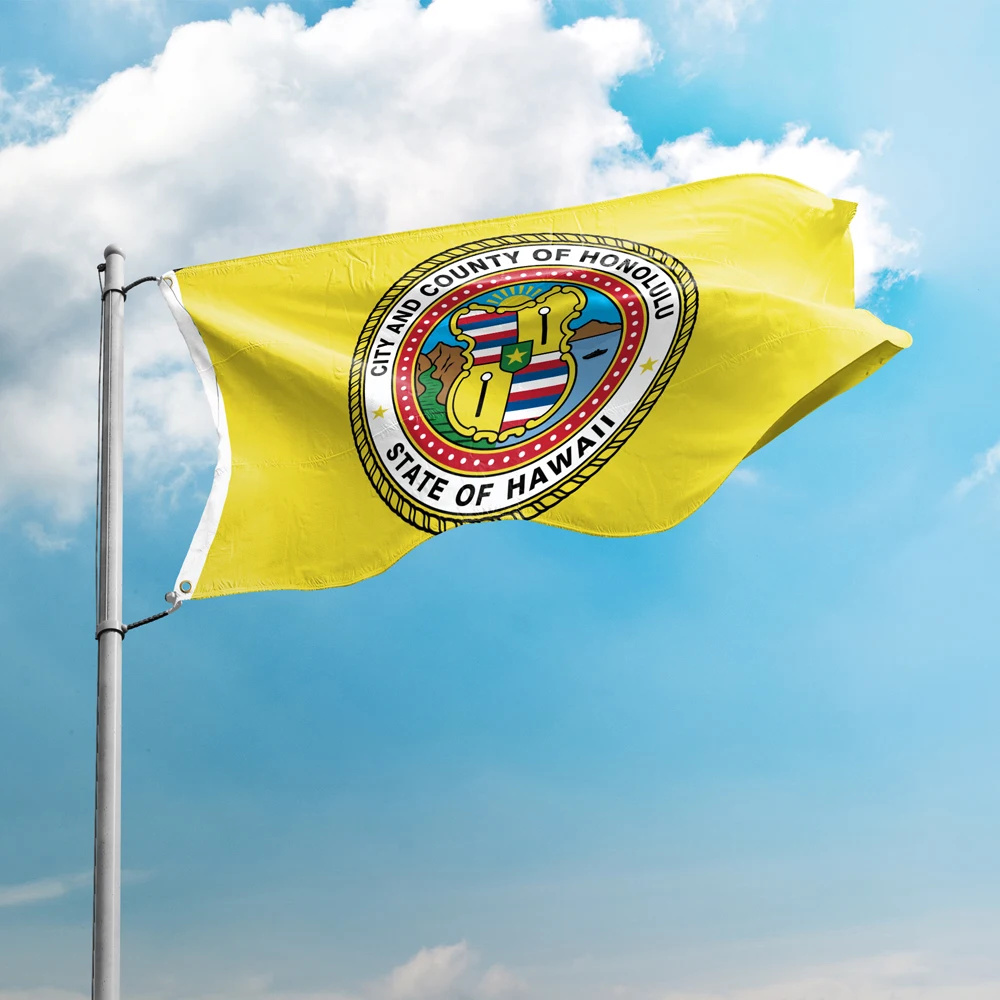Hawaii Honolulu Flag 3*5FT 90*150CM USA States City Flags America  Custom Logo Home Decoration Banners Polyester UV Resistance