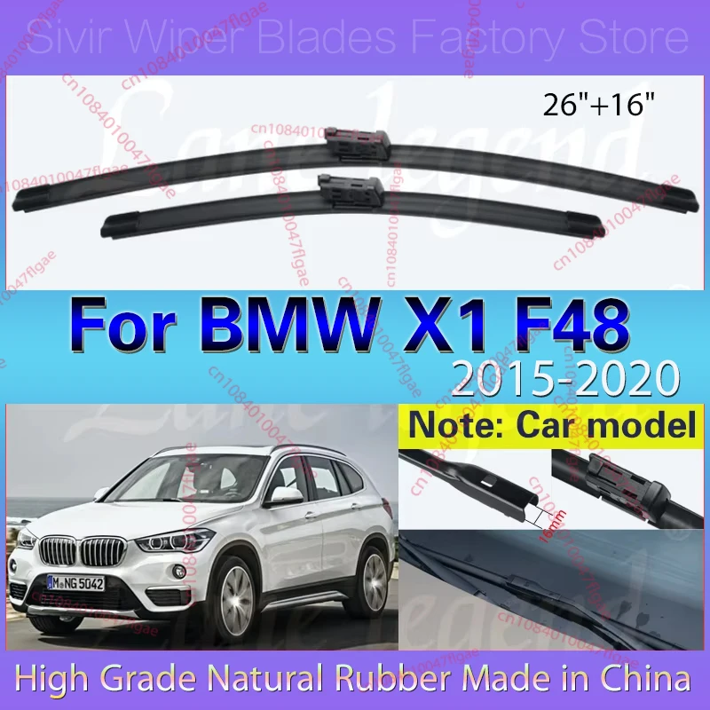 

For BMW X1 F48 2015-2020 Front Wiper Blades Brushes Cleaning Windshield Windscreen Window 26"+16" Car Accessories 2017 2018 2019